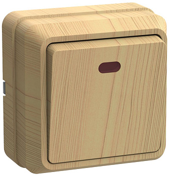 ВС20-1-1-ОС Выключатель 1кл с инд. 10А откр.уст. ОКТАВА (сосна)