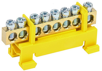 Шина PE "земля" на DIN-изол тип "Стойка" ШНИ-6х9-8-С-Ж IEK Шина PE "земля" на DIN-изол тип "Стойка" ШНИ-6х9-8-С-Ж IEK