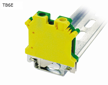 Клемма винтовая проходная 2 контакта 6 мм2, заземляющая