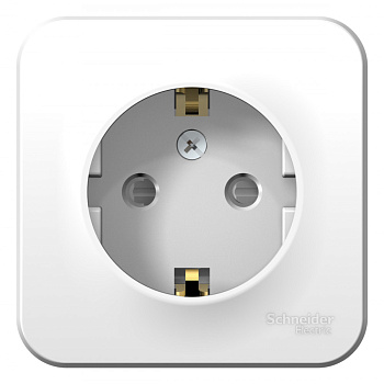 BLANCA О/У РОЗЕТКА с заземлением со шторками МЕТАЛ. ПЛ.16А, 250В, БЕЛЫЙ