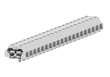 2-2 проходная клемма с боковым подключением с защёлкивающимися ножками серии 241, светло-серая