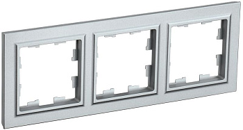 BRITE Рамка 3-мест. РУ-3-БрА алюм. IEK