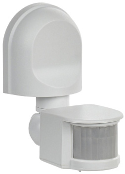 Датчик движения ДД 008 белый, макс. нагрузка 1100Вт, угол обзора 180град., дальность 12м, IP44, IEK