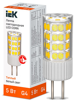 Лампа LED CORN капсула 5Вт 230В 3000К керамика G4 IEK Лампа LED CORN капсула 5Вт 230В 3000К керамика G4 IEK