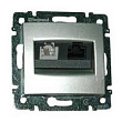 Розетки двойные Legrand Valena RJ11 и RJ45 (алюминий)   770280