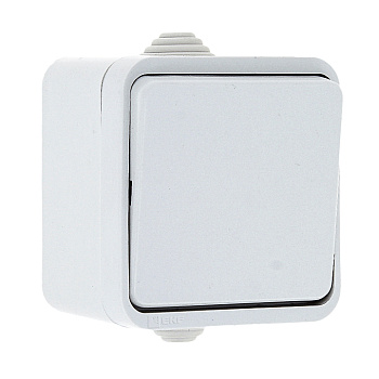 Прага Выключатель 1-клавишный 10А IP44 белый EKF