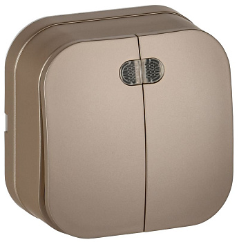 GLORY Выключ. 2-кл. с инд. о/у 10А ВС20-2-1-ХШм шамп. м. IEK