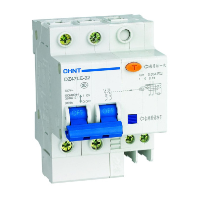 Диф. авт. выкл. DZ47LE-32 2P 16A 30mA тип AC х-ка С 6kA (CHINT)