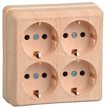 РС24-3-ОС Розетка 4местн. с з/к 16А откр.уст. ОКТАВА (сосна) РС24-3-ОС Розетка 4местн. с з/к 16А откр.уст. ОКТАВА (сосна)