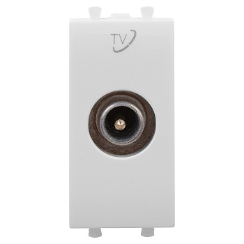 Розетка TV проходная модульная, "Avanti", "Белое облако", 1 модуль