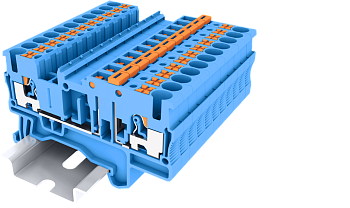 TPK2.5-2-BU Клемма с ножевым размыкателем серии TP, сеч. 2.5 мм., PUSH-IN., 2 конт., син