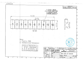ZB5-10P-19-40A(H), Маркировка для клемм DC/DS, 5мм, 1-10 (10 шильдиков), шт