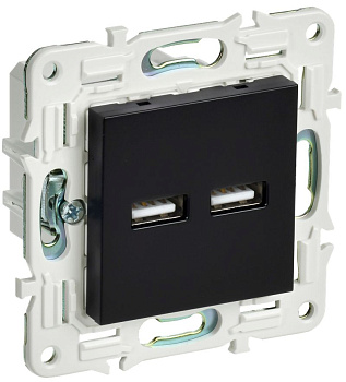 SKANDY Роз. USB A+A 3,1А SK-R15Bl черн. IEK