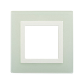 Рамка из натурального стекла, "Avanti", светло-зеленая, 1 пост (2 мод.)