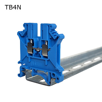 Клемма винтовая проходная 2 контакта 4 мм2, синяя Клемма винтовая проходная 2 контакта 4 мм2, синяя